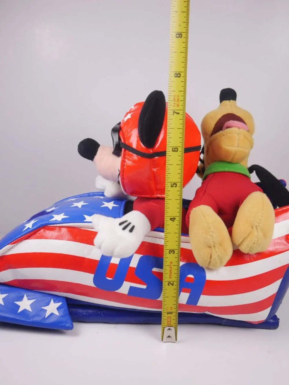 Disney Store Exclusive Winter Olympics USA Bobsled Mickey & Pluto 10.5” Plush